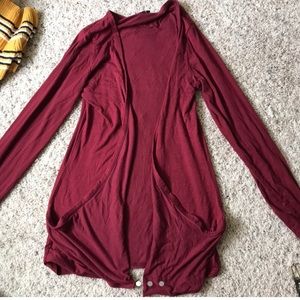Red cardigan